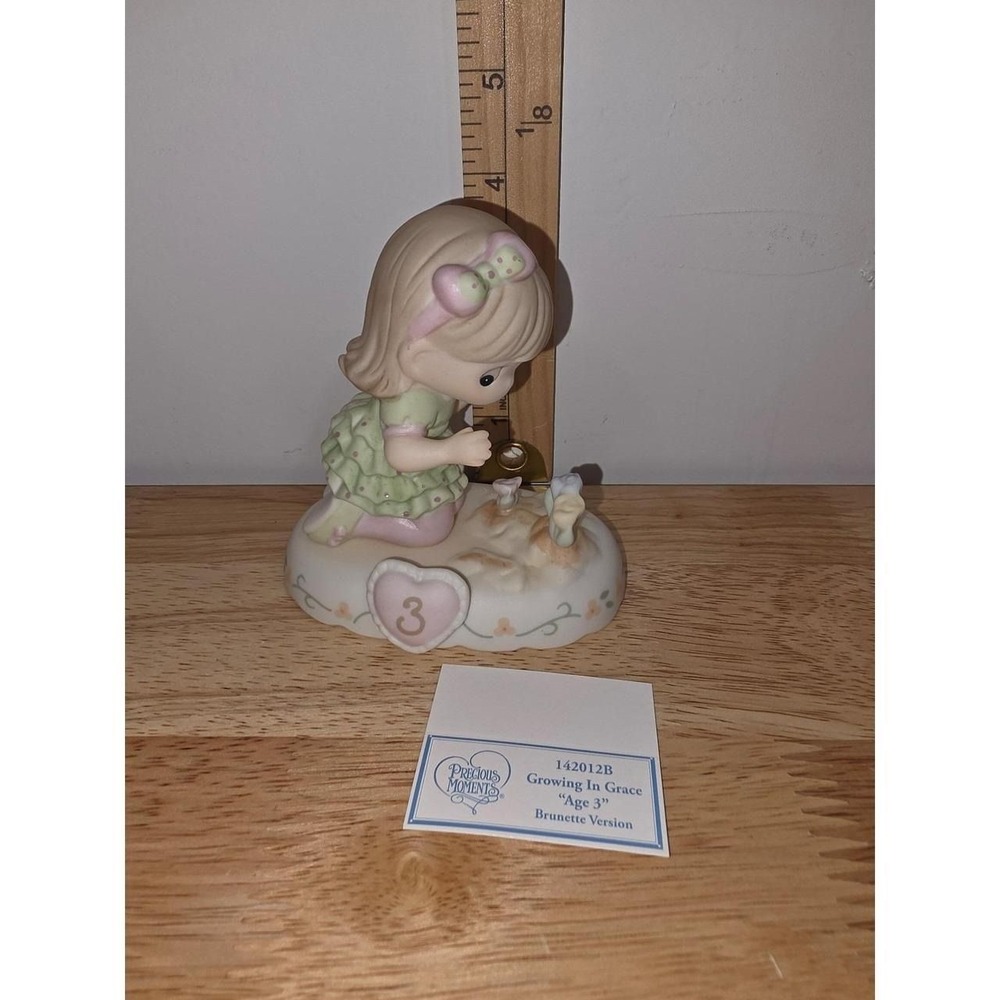 Precious Moments Growing In Grace "Age 3" Brunette Figurine